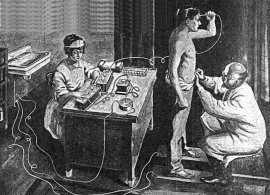 The radionics practitioner using the Reflexophones for diagnosis.